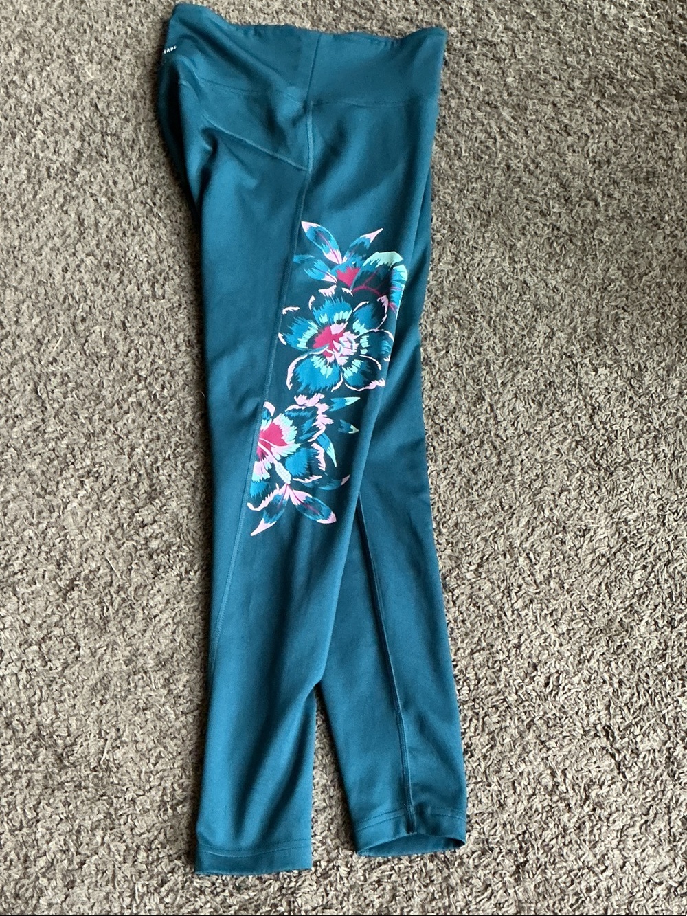 Teal Floral Leggings